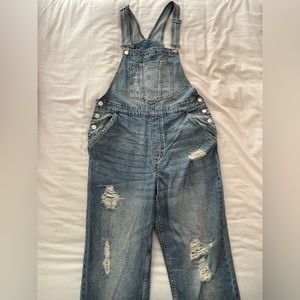 H&M - Denim Distressed Overalls
